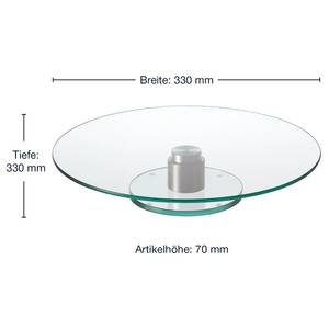 Tortenplatte Turn Klarglas / Edelstahl - Transparent