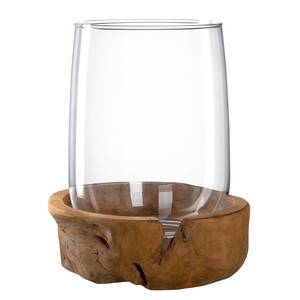 Windlicht Toscana massief teakhout/transparant glas