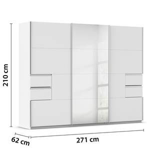 Schwebetürenschrank Luzia mit Spiegeltür Alpinweiß - Breite: 271 cm