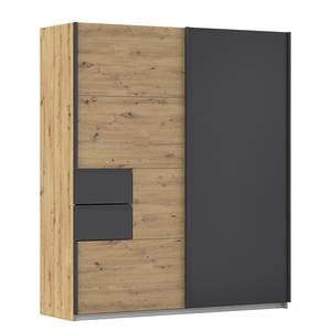 Schwebetürenschrank Luzia Extra Eiche Artisan Dekor / Graumetallic - Breite: 181 cm