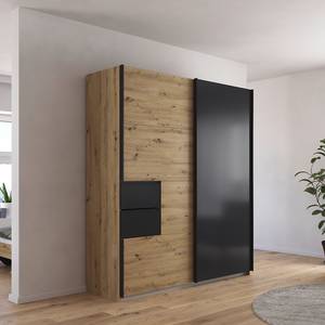 Schwebetürenschrank Luzia Extra Eiche Artisan Dekor / Graumetallic - Breite: 181 cm