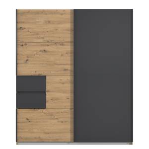 Schwebetürenschrank Luzia Extra Eiche Artisan Dekor / Graumetallic - Breite: 181 cm