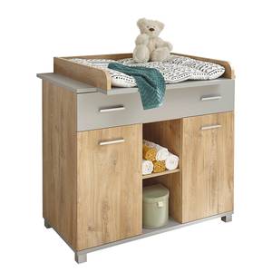 Verschoningscommode Yamino Bolton eikenhouten look/poolgrijs