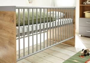 Babybett Yamino Eiche Bolton Dekor / Arktisgrau