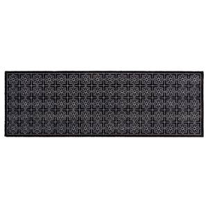 Tapis de couloir Miabella carrelage Polyamide - Noir - 66 x 110 cm