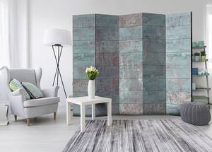 Kamerscherm Turquoise Concrete Acoustic vlies op massief hout - turquoise