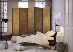 Paravent Golden Temptation 1-seitig Vlies auf Massivholz - Gold - 225 x 172 cm