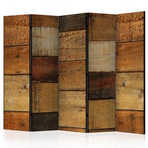 Paravento Wooden Textures 1 lato Tessuto non tessuto su legno massello - Marrone - 225 x 172 cm