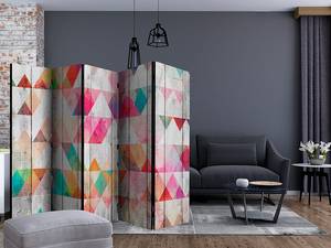 Kamerscherm Rainbow Triangles Acoustic vlies op massief hout - meerdere kleuren