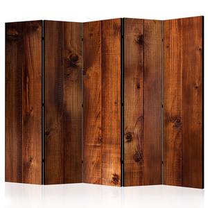 Paravent Pine Board acoustique Intissé sur bois massif - Marron