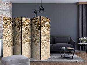 Paravento Art & Butterflies 1 lato Tessuto non tessuto su legno massello - Braun / Beige - 225 x 172 cm