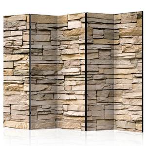 Paravento Decorative Stone 1 lato Tessuto non tessuto su legno massello - Marrone chiaro - 225 x 172 cm