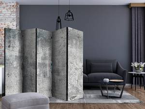 Paravent Fresh Concrete acoustique Intissé sur bois massif - Gris - 225 x 172 cm