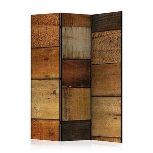 Kamerscherm Wooden Textures Acoustic vlies op massief hout - bruin - 135 x 172 cm