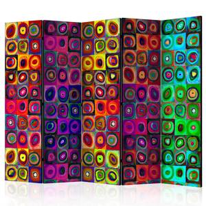 Paravento Colorful Abstract Art 1 lato Tessuto non tessuto su legno massello - Multicolore - 225 x 172 cm