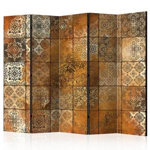 Paravent Old Tiles acoustique Intissé sur bois massif - Doré - 225 x 172 cm