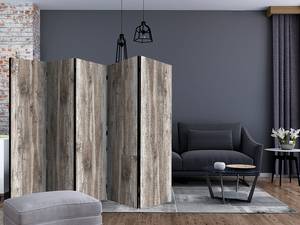 Kamerscherm Stylish Wood 1-zijdig vlies op massief hout - beige