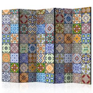 Paravent Colorful Mosaic acoustique Intissé sur bois massif - Multicolore - 225 x 172 cm