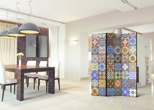 Kamerscherm Colorful Mosaic Acoustic vlies op massief hout - meerdere kleuren - 135 x 172 cm