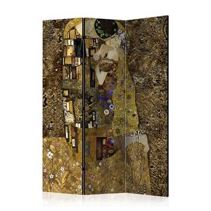 Kamerscherm Golden Kiss Acoustic vlies op massief hout - zwart/goudkleurig - 135 x 172 cm