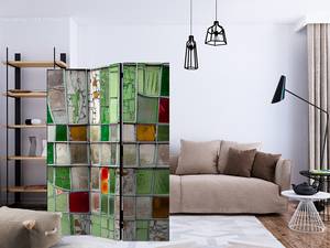 Paravent Emerald Stained Glass acoust. Intissé sur bois massif - Multicolore - 135 x 172 cm