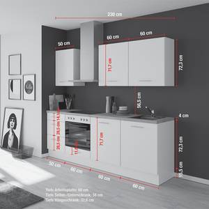 Küchenzeile Impuls 230 cm Graphit - Ausrichtung rechts - Ohne Elektrogeräte