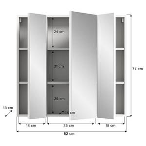 Spiegelschrank Nylum 82 cm Inkl. Beleuchtung - Matt Weiß