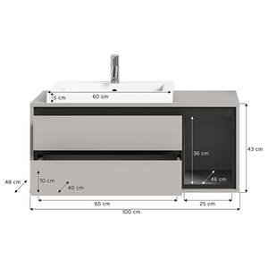 Waschtisch Campillo Hellgrau / Schwarz