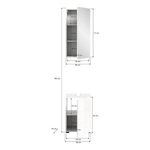 Badezimmerset Nylum 2-teilig - 38 cm Hochglanz Weiß / Matt Weiß - Ohne Beleuchtung