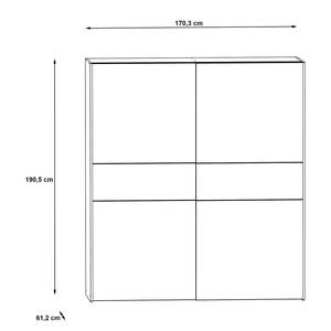 Zweefdeurkast Gilleno type B Sonoma eikenhouten look/wit