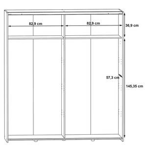 Zweefdeurkast Gilleno type B Sonoma eikenhouten look/wit