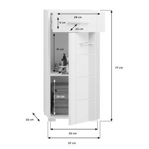 Unterschrank Lindforst Weiß - Holzwerkstoff - 37 x 80 x 31 cm