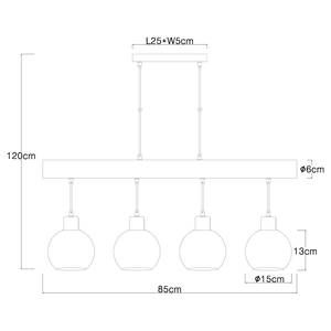 Pendelleuchte Moitas Typ A Farbglas / Eisen - 4-flammig