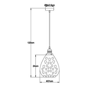 Pendelleuchte Salvy Typ C Farbglas / Eisen - 1-flammig