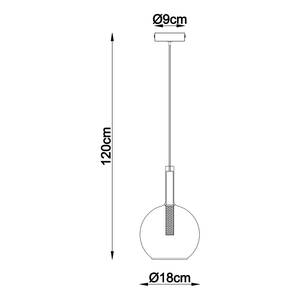 Pendelleuchte Lopusa Typ B Farbglas / Eisen - 1-flammig