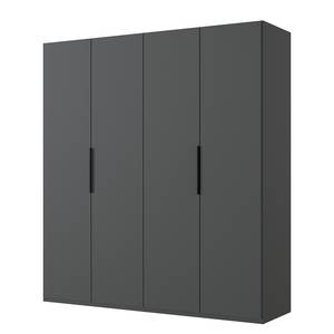 Drehtürenschrank Level36 - 216 cm Typ B Graphit - Breite: 200 cm - Ohne Spiegeltür/-en