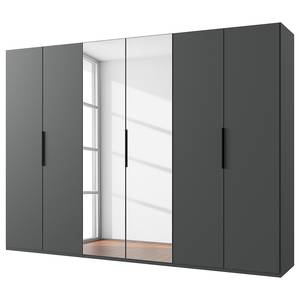 Drehtürenschrank Level36 - 216 cm Typ B Graphit - Breite: 300 cm - Mit Spiegeltür/-en