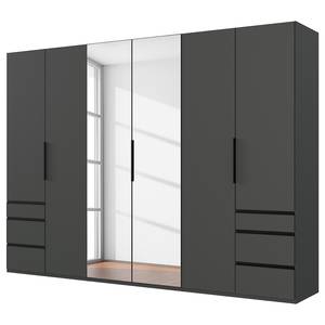 Drehtürenschrank Level36 - 216 cm Typ A Graphit - Breite: 300 cm - Mit Spiegeltür/-en