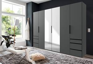 Drehtürenschrank Level36 - 216 cm Typ A Graphit - Breite: 300 cm - Mit Spiegeltür/-en