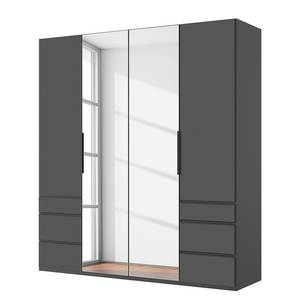 Drehtürenschrank Level36 - 216 cm Typ A Graphit - Breite: 200 cm - Mit Spiegeltür/-en