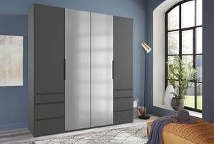 Drehtürenschrank Level36 - 216 cm Typ A Graphit - Breite: 200 cm - Mit Spiegeltür/-en