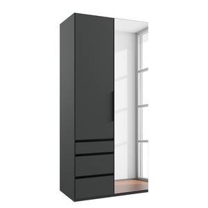 Drehtürenschrank Level36 - 216 cm Typ A Graphit - Breite: 100 cm - Mit Spiegeltür/-en