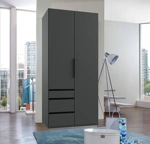 Drehtürenschrank Level36 - 216 cm Typ A Graphit - Breite: 100 cm - Ohne Spiegeltür/-en