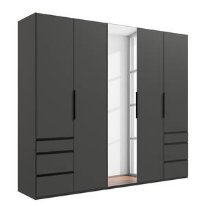 Drehtürenschrank Level36 - 216 cm Typ A Graphit - Breite: 250 cm - Mit Spiegeltür/-en