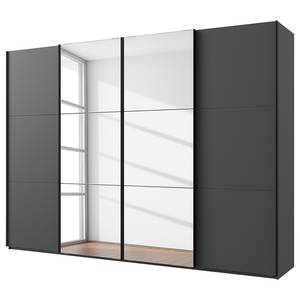 Schwebetürenschrank Level36 216 cm Typ C Graphit - Ohne - Mit Spiegeltür/-en