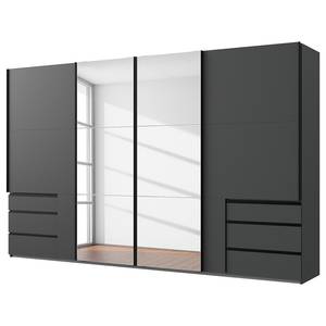 Schwebetürenschrank Level36 216 cm Typ A Graphit - Breite: 350 cm - Mit Spiegeltür/-en