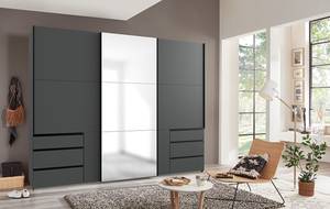 Schwebetürenschrank Level36 216 cm Typ A Graphit - Breite: 300 cm - Mit Spiegeltür/-en