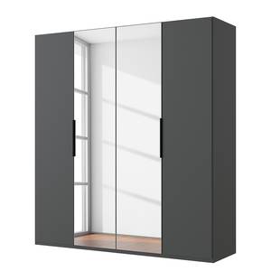 Drehtürenschrank Level36 - 236 cm Typ B Graphit - Breite: 200 cm - 2 Spiegeltüren