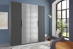 Drehtürenschrank Level36 - 236 cm Typ B Graphit - Breite: 200 cm - 2 Spiegeltüren