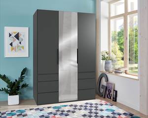 Drehtürenschrank Level36 - 236 cm Typ A Graphit - Breite: 150 cm - Mit Spiegeltür/-en